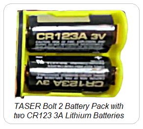TASER Bolt 2 Battery Pack with two CR123A 3V Lithium Battery